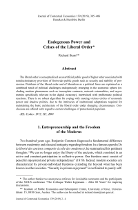 Endogenous Power and Crises of the Liberal Order