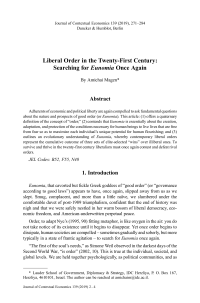 Liberal Order in the Twenty-First Century: Searching for Eunomia Once Again