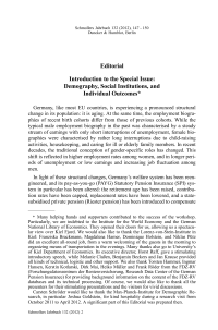 Editorial – Introduction to the Special Issue: Demography, Social Institutions, and Individual Outcomes