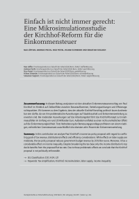 Einfach ist nicht immer gerecht: Eine Mikrosimulationsstudie der Kirchhof-Reform für die Einkommensteuer
