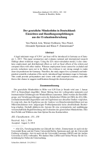 Der gesetzliche Mindestlohn in Deutschland: Einsichten und Handlungsempfehlungen aus der Evaluationsforschung