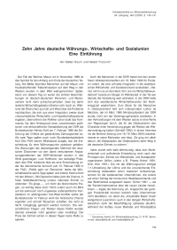 Zehn Jahre deutsche Währungs-, Wirtschafts- und Sozialunion — Eine Einführung