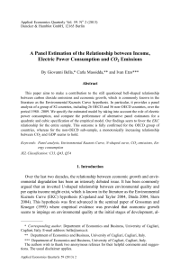 A Panel Estimation of the Relationship between Income, Electric Power Consumption and CO2 Emissions