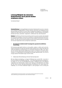 Leistungsfähigkeit des deutschen Bankenmarktes durch plurale Bankenstrukturen sichern