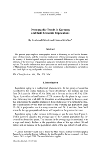 Demographic Trends in Germany and their Economic Implications