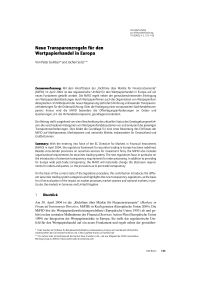 Neue Transparenzregeln für den Wertpapierhandel in Europa