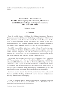 Heimvorteil – Eindrücke von der EFA-Jahrestagung 2015 in Wien, Österreich, und Publikationserfolge im Vergleich von EFA, AFA und WFA 2010