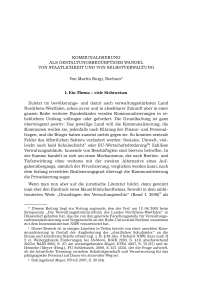Kommunalisierung als gestaltungsbedürftiger Wandel von Staatlichkeit und von Selbstverwaltung