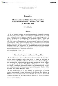 The Transmission of Educational Opportunities across three Generations – Prospects and Limits of the SOEP Data