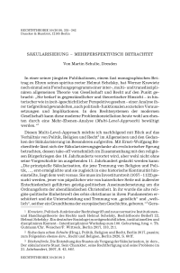 Säkularisierung – mehrperspektivisch betrachtet