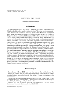 Institution und Person