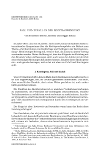 Fall und Zufall in der Rechtsanwendung
