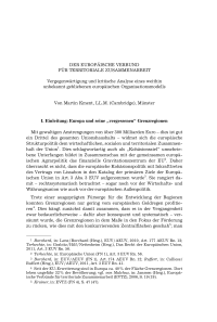 Der Europäische Verbund für territoriale Zusammenarbeit. Vergegenwärtigung und kritische Analyse eines weithin unbekannt gebliebenen europäischen Organisationsmodells