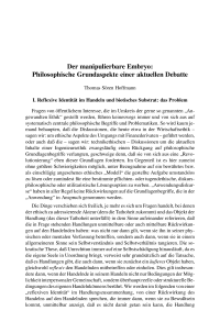 Der manipulierbare Embryo: Philosophische Grundaspekte einer aktuellen Debatte