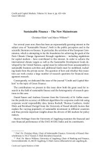 Sustainable Finance – The New Mainstream