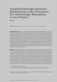 Auslandsforderungen deutscher Bankkonzerne in der Finanzkrise: Ein vielschichtiger Bilanzabbau in zwei Phasen