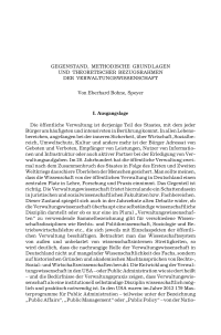 Gegenstand, methodische Grundlagen und theoretischer Bezugsrahmen der Verwaltungswissenschaft