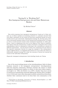 ‘Staying-In’ or ‘Breaking-Out’? How Immigrant Entrepreneurs (do not) Enter Mainstream Markets