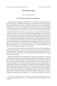 Sammelbesprechung: Das Erbe des europäischen Kolonialismus