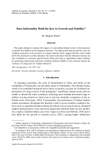 Does Informality Hold the Key to Growth and Stability?