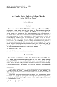 Are Member States’ Budgetary Policies Adhering to the EU Fiscal Rules?
