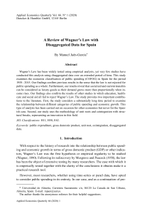 A Review of Wagner’s Law with Disaggregated Data for Spain