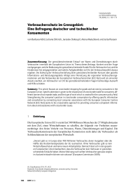 Verbraucherschutz im Grenzgebiet: Eine Befragung deutscher und tschechischer Konsumenten