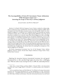 The Incompatibility of Intra-EU Investment Treaty Arbitration With European Union Law – Assessing the Scope of the ECJ's Achmea Judgment