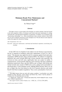 Minimum Resale Price Maintenance and Concentrated Markets
