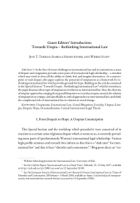 Guest Editors’ Introduction: Towards Utopia – Rethinking International Law