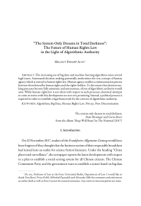 “The System Only Dreams in Total Darkness”: The Future of Human Rights Law in the Light of Algorithmic Authority