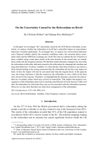 On the Uncertainty Caused by the Referendum on Brexit