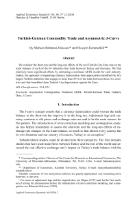 Turkish-German Commodity Trade and Asymmetric J-Curve