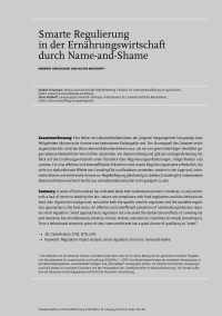 Smarte Regulierung in der Ernährungswirtschaft durch Name-and-Shame