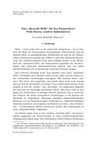 Eine "dienende Rolle„ für den Finanzsektor? Nicht dienen, sondern funktionieren!