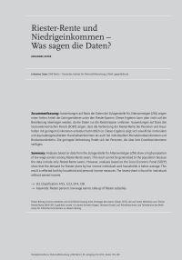 Riester-Rente und Niedrigeinkommen – Was sagen die Daten
