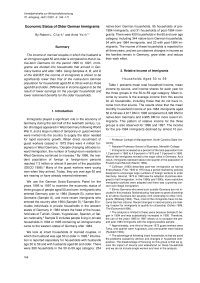 Economic Status of Older German Immigrants