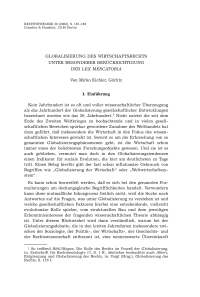 Globalisierung des Wirtschaftsrechts unter besonderer Berücksichtigung der Lex Mercatoria