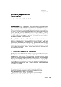 Bildung im Zeitalter mobilen Humankapitals