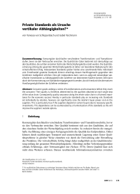 Private Standards als Ursache vertikaler Abhängigkeiten?