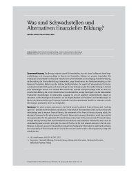 Was sind Schwachstellen und Alternativen finanzieller Bildung?