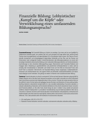 Finanzielle Bildung: Lobbyistischer „Kampf um die Köpfe“ oder Verwirklichung eines umfassenden Bildungsanspruchs?