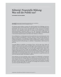 Editorial: Finanzielle Bildung: Was soll die Politik tun?