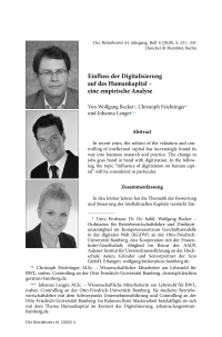 Einfluss der Digitalisierung auf das Humankapital – eine empirische Analyse