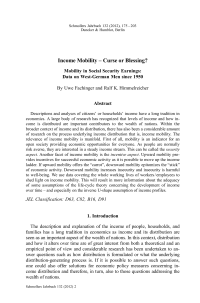 Income Mobility – Curse or Blessing? Mobility in Social Security Earnings: Data on West-German Men since 1950