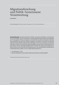 Migrationsforschung und Politik: Gemeinsame Verantwortung