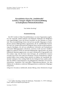 Koranlektüre-Kurse für „Intellektuelle“ in Dakar, Senegal: religiöse Erwachsenenbildung in frankophonen Mittelschichtsmilieus