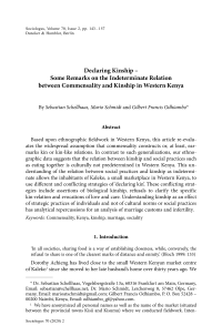 Declaring Kinship – Some Remarks on the Indeterminate Relation between Commensality and Kinship in Western Kenya