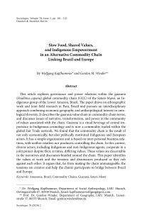 Slow Food, Shared Values, and Indigenous Empowerment in an Alternative Commodity Chain Linking Brazil and Europe