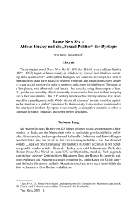 Brave New Sex – Aldous Huxley und die „Sexual Politics“ der Dystopie